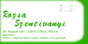 rozsa szentivanyi business card